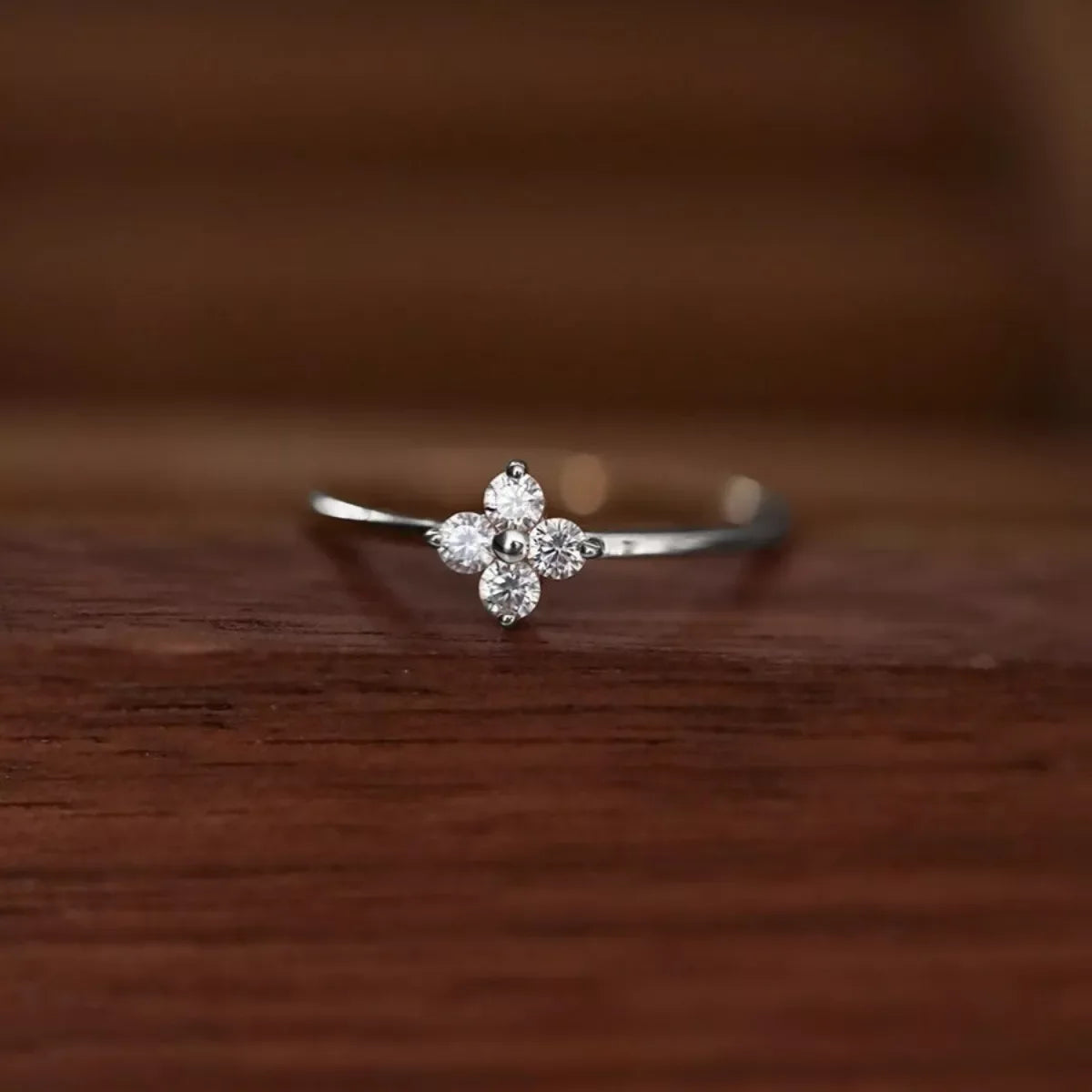 925 Sterling Silver Four-Leaf Clover Ring - Trendsi - Flyclothing LLC