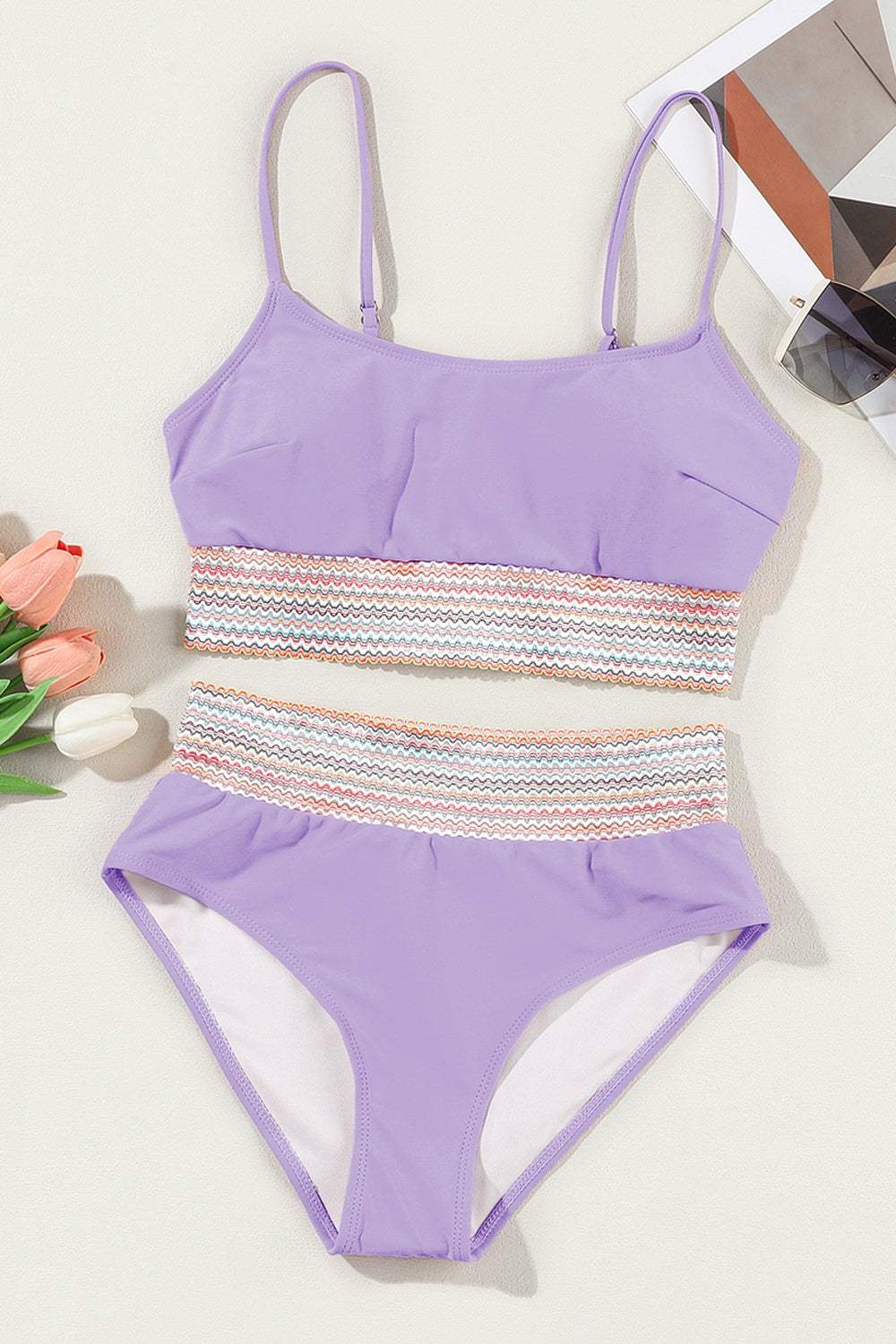 Scoop Neck Spaghetti Strap Bikini Set - Trendsi - Flyclothing LLC