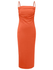 Backless Cowl Neck Sleeveless Cami Dress - Trendsi