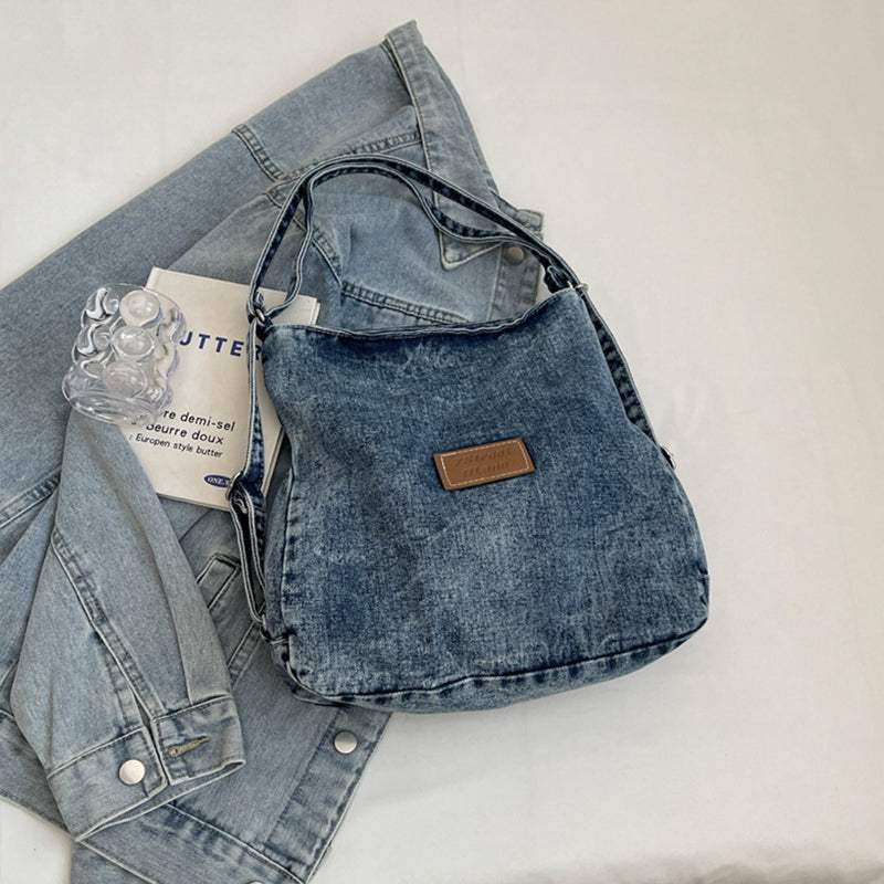 Adjustable Strap Denim Shoulder Bag - Trendsi - Flyclothing LLC
