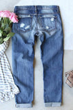 Distressed Pumpkin Pattern Jeans with Pockets - Trendsi