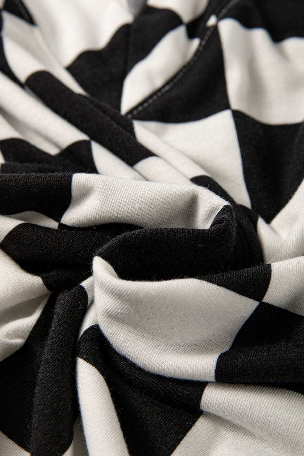 Checkerboard V Neck Loose Tee and Shorts Set - Trendsi - Flyclothing LLC