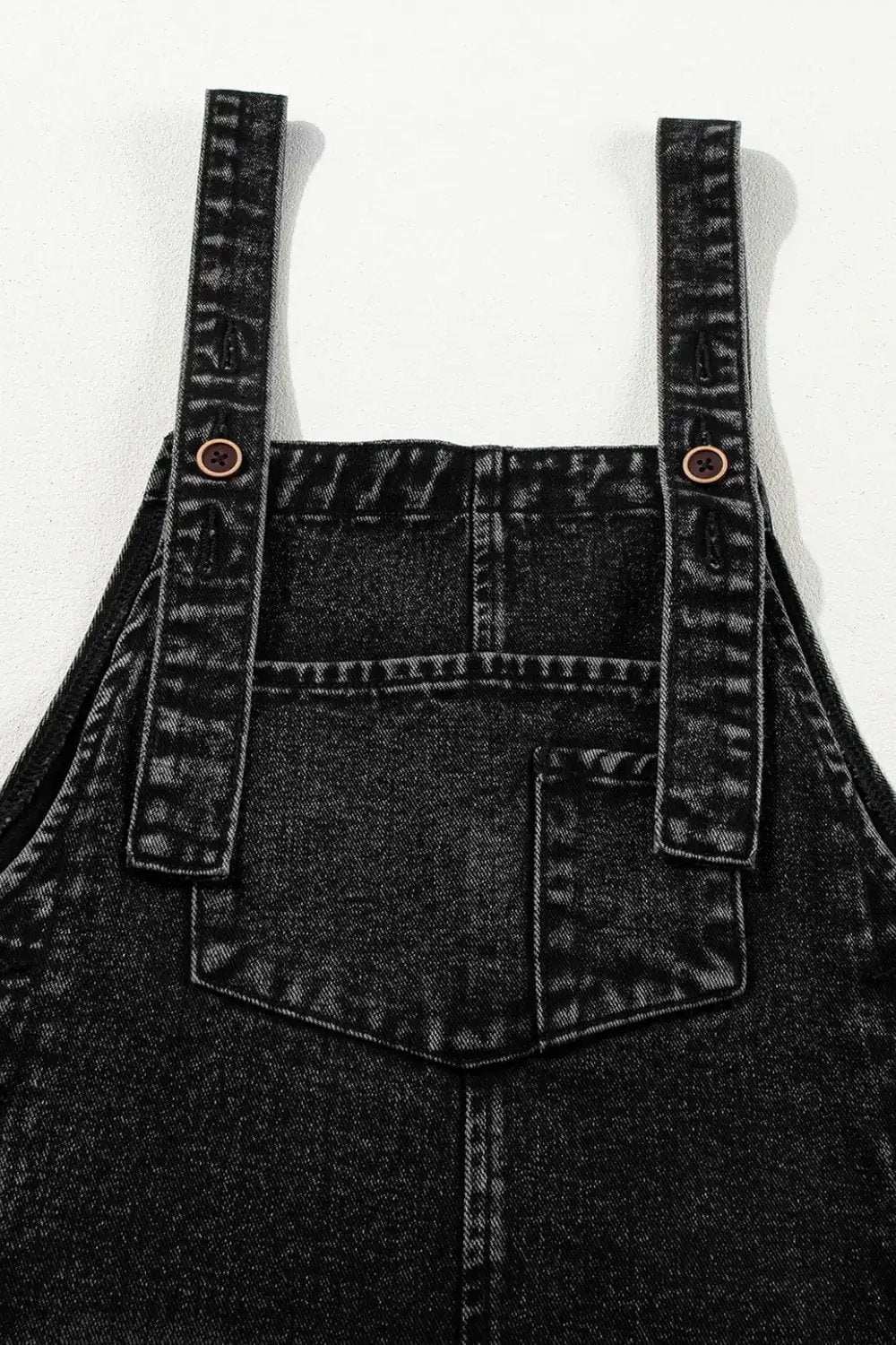 Distressed Wide Strap Denim Overalls - Trendsi - Flyclothing LLC
