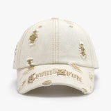 Distressed Letter Embroidered Baseball Cap - Trendsi - Flyclothing LLC