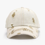 Distressed Letter Embroidered Baseball Cap - Trendsi