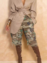 Distressed Camouflage Cargo Shorts - Trendsi - Flyclothing LLC