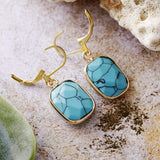 Copper Natural Stone Dangle Earrings - Trendsi - Flyclothing LLC
