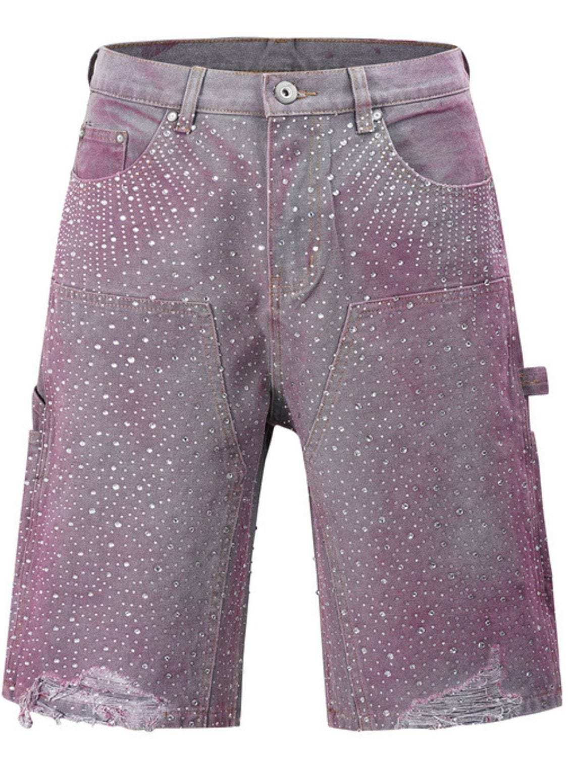 Men's Rhinestone Shorts with Pockets - Trendsi - Flyclothing LLC