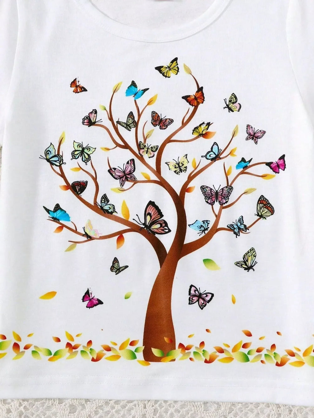 Children's Butterfly Tree Graphic Casual T-Shirt - Trendsi - Flyclothing LLC