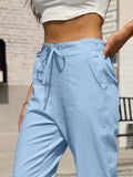 Elastic Waist Tapered Pants - Trendsi - Flyclothing LLC