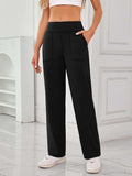 Lovelet High Waist Active Pants with Pockets - Trendsi - Flyclothing LLC