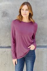Basic Bae Full Size Round Neck Long Sleeve Top - ShopBasicbae - Flyclothing LLC