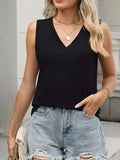 Classic V-Neck Sleeveless Tank Top - Trendsi - Flyclothing LLC