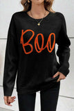 BOO Round Neck Long Sleeve Sweater - Trendsi - Flyclothing LLC