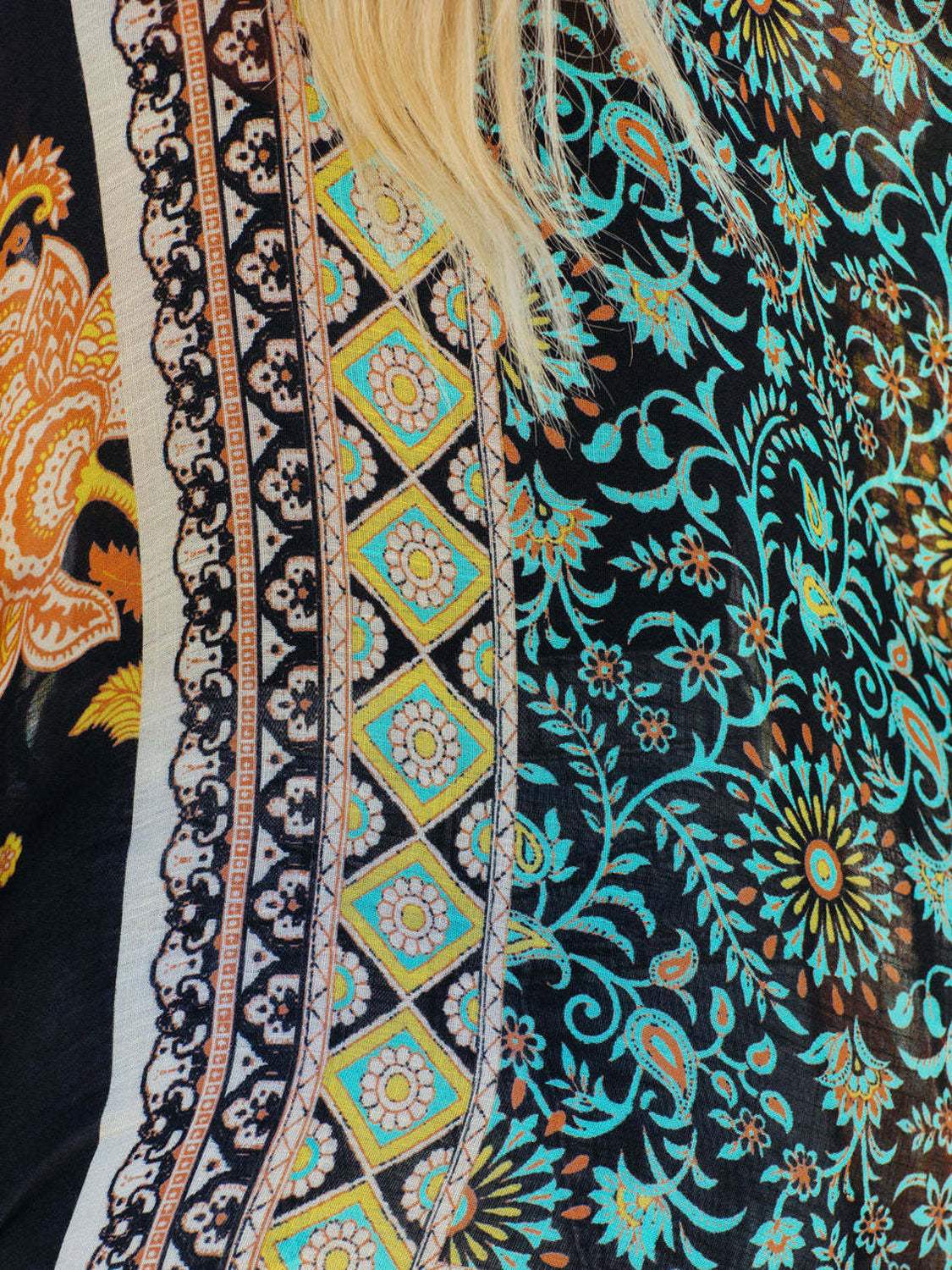 Printed Open Front Cover-Up - Trendsi - Flyclothing LLC