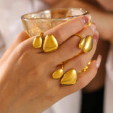 18K Gold-Plated Irregular Bypass Ring - Trendsi - Flyclothing LLC
