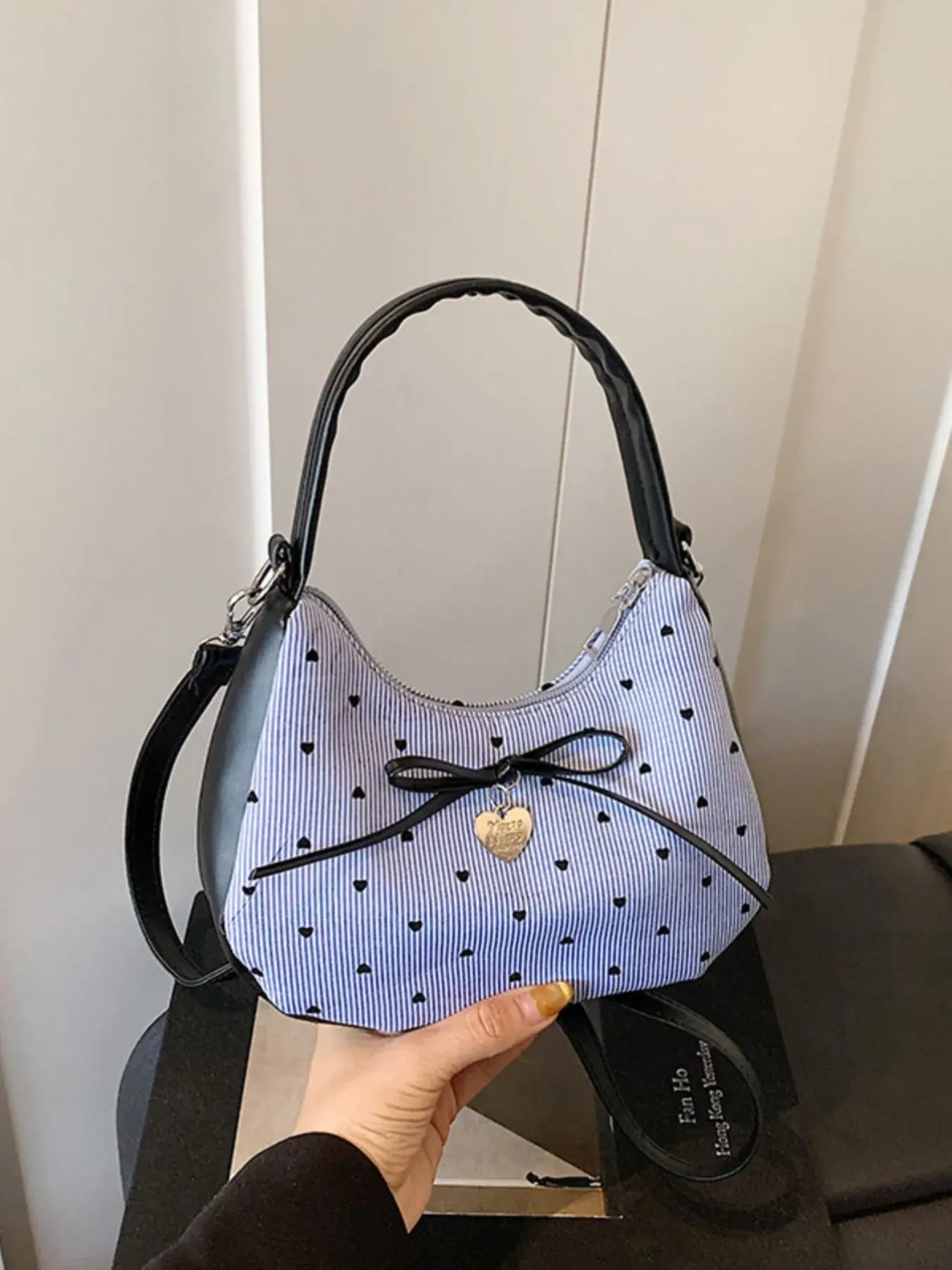 Printed Bow Shoulder Bag - Trendsi - Flyclothing LLC