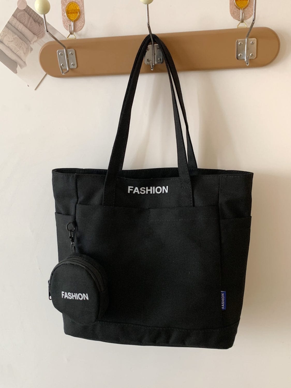 Canvas Tote Bag with Pouch - Trendsi