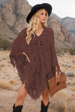 Tassel Hem Knit Cover Up - Trendsi - Flyclothing LLC