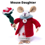 Family of Mice Handmade Fel Collectibles, Set of Five - Global Groove Direct