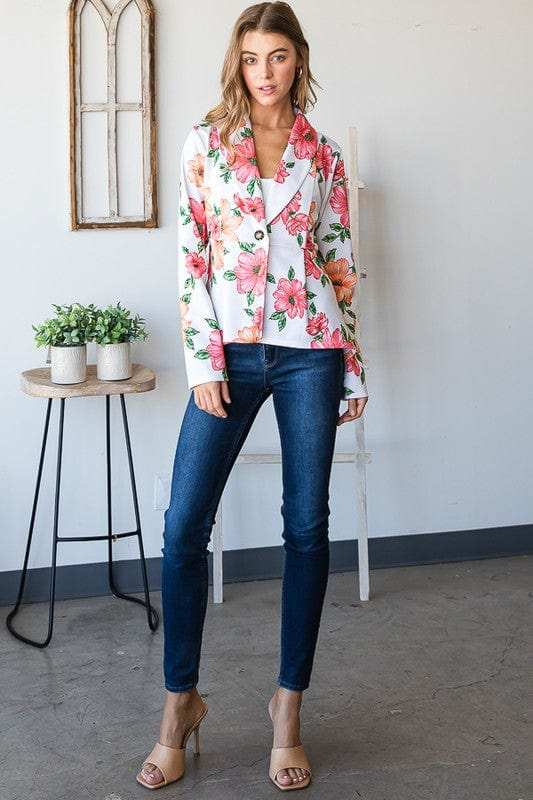 Heimish Full Size Multi Color Floral Blazers with Tunic Plus Size - Trendsi - Flyclothing LLC