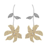 Rhinestone Flower Dangle Earrings - Trendsi - Flyclothing LLC