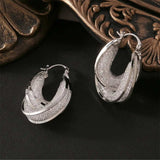 Copper Glass Stone U Shape Earrings - Trendsi - Flyclothing LLC
