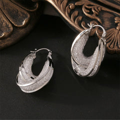 Copper Glass Stone U Shape Earrings - Trendsi