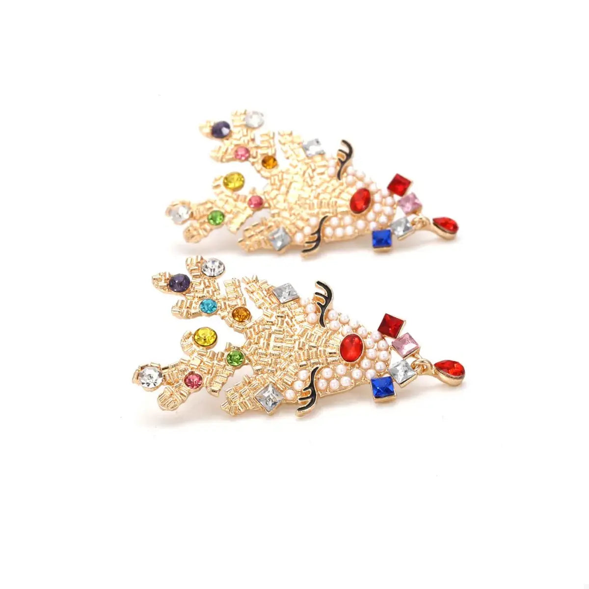 Christmas Reindeer Rhinestone Earrings - Trendsi - Flyclothing LLC