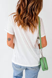 USA Round Neck Short Sleeve T-Shirt Trendsi