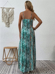 Full Size Printed Scoop Neck Maxi Cami Dress - Trendsi