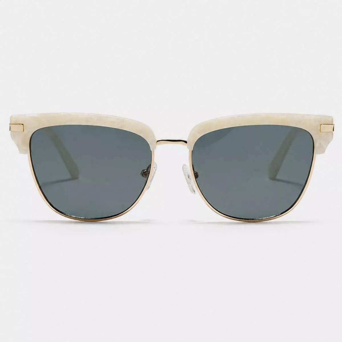 Classic Clubmaster Style Sunglasses with Gold Accents - Trendsi - Flyclothing LLC