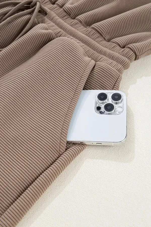 Textured Short Sleeve Half Zip Drawstring Waist Romper - Trendsi - Flyclothing LLC