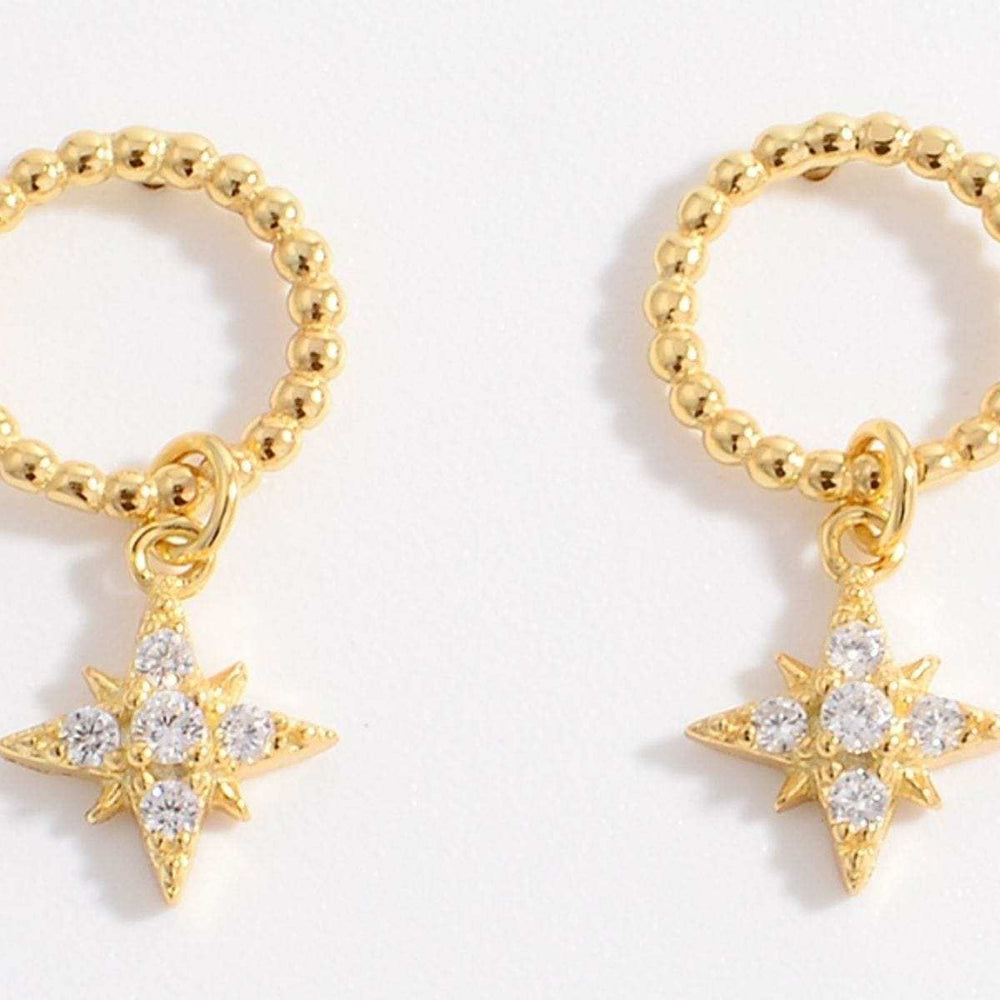 925 Sterling Silver Zircon Dangle Earrings - Trendsi - Flyclothing LLC