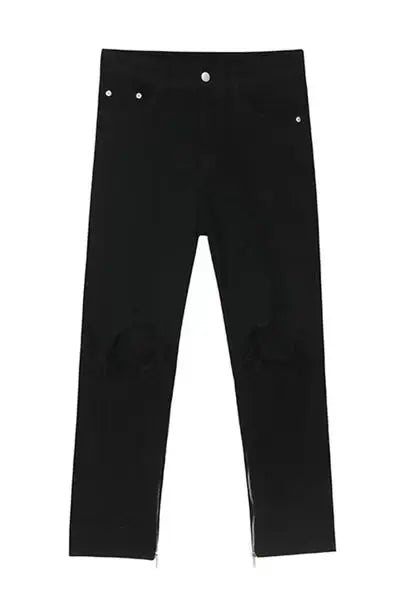 Distressed Mid Rise Jeans with Pockets - Trendsi - Flyclothing LLC