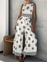 Printed Tank and Pants Set - Trendsi - Flyclothing LLC