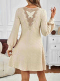 Lace Detail V-Neck Long Sleeve Dress - Trendsi - Flyclothing LLC