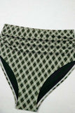 Dotted Mesh Plaid Patchwork High Waisted Swim Set - Trendsi - Flyclothing LLC