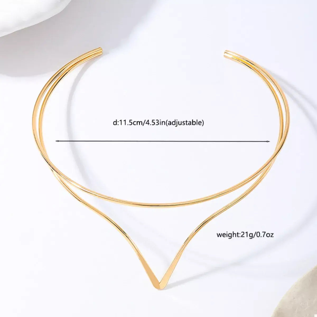 Double Layer V-Shaped Choker Necklace - Trendsi - Flyclothing LLC