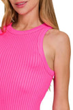 Zenana Seamless Ribbed Crop Tank - Trendsi