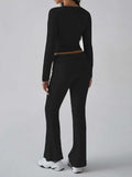 Devine Square Neck Long Sleeve Top and Pants Set - Trendsi - Flyclothing LLC