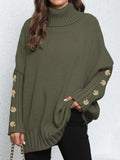 Turtleneck Long Sleeve Sweater - Trendsi - Flyclothing LLC