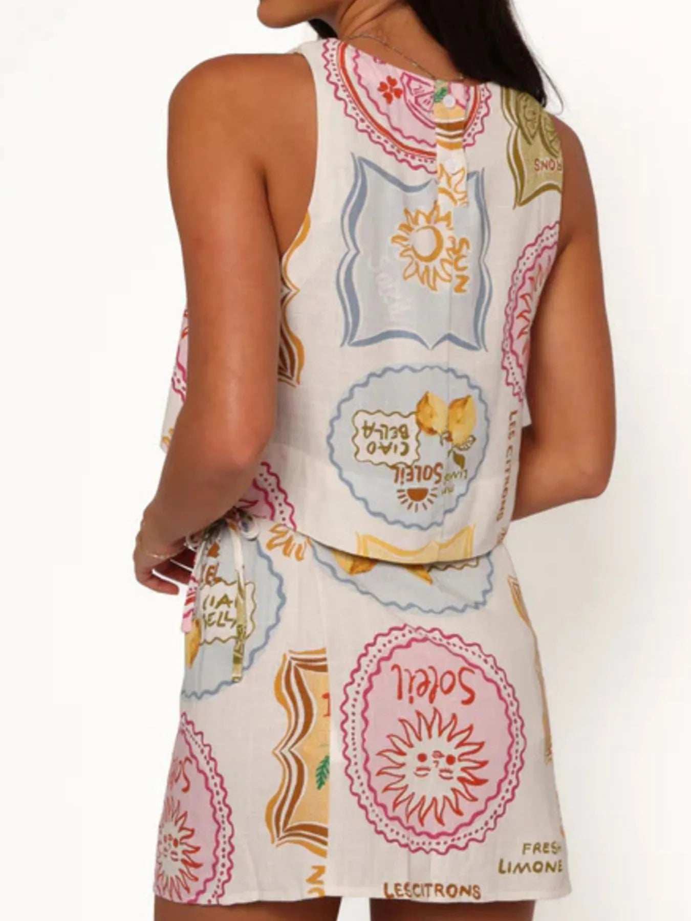 Printed Tank and Skort Two-Piece Set - Trendsi - Flyclothing LLC