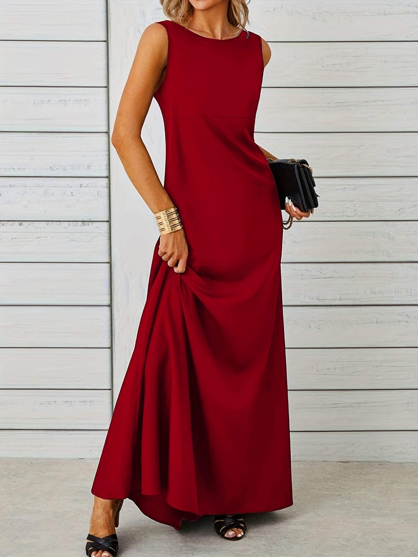 Sleeveless Flowy Maxi Dress - Trendsi - Flyclothing LLC