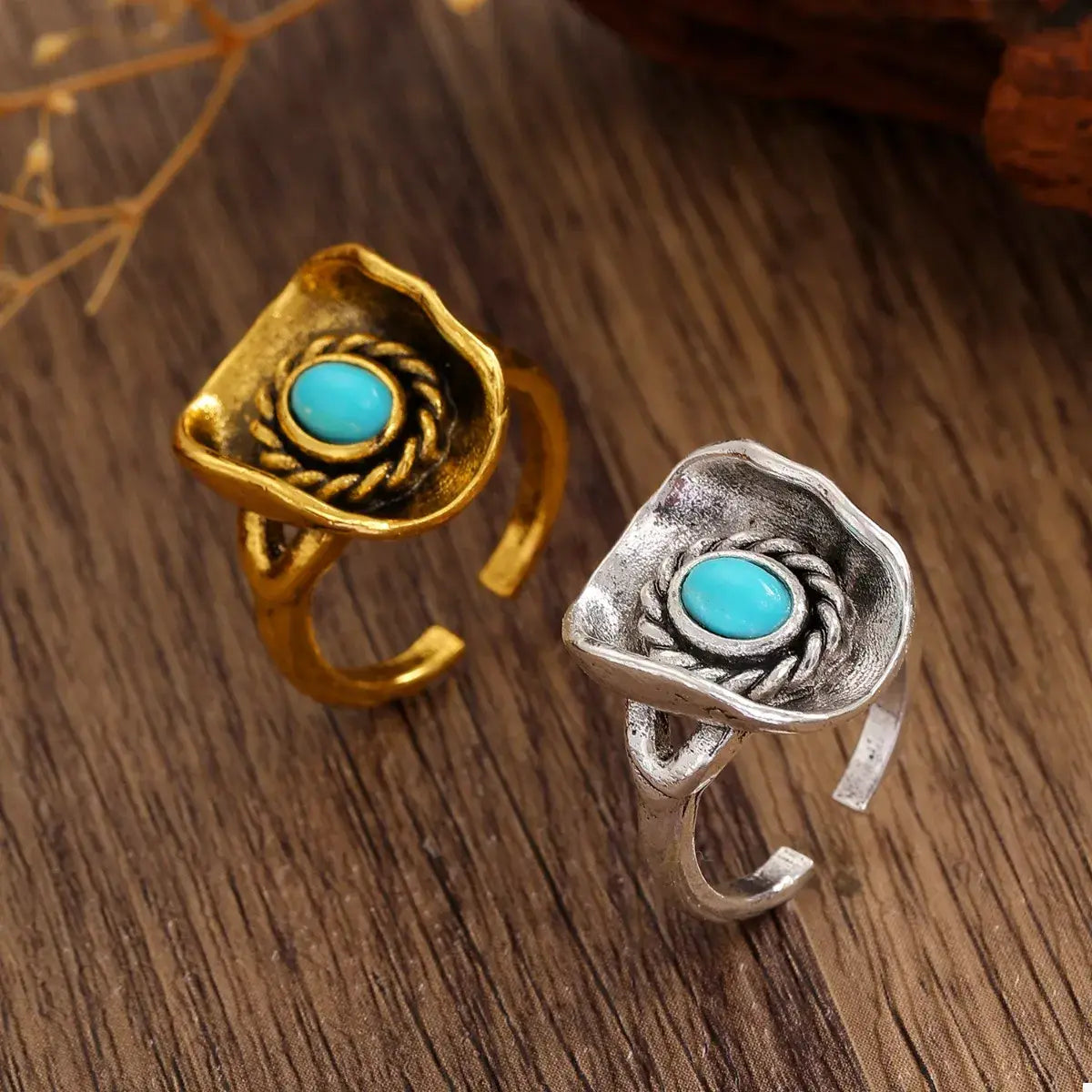 4 Piece Vintage Western Style Bull Head Rings - Trendsi - Flyclothing LLC