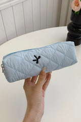 Bow Embroidered Quilted Storage Bag - Trendsi