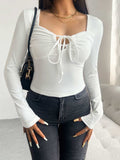Devine Tied Long Sleeve T-Shirt - Trendsi - Flyclothing LLC