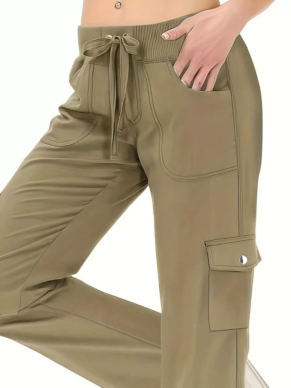 Relaxed Fit Active Pants with Drawstring Waist - Trendsi - Flyclothing LLC