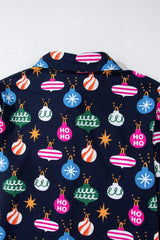 Christmas Lights Print Collared Neck Top and Pants Set - Trendsi - Flyclothing LLC