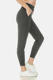 Leggings Depot Wide Waistband Slim Active Joggers - Trendsi - Flyclothing LLC